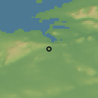 Shaded relief of the 48 km around Coolaney, drawn from the GMTED2010 grid