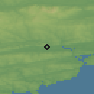 Shaded relief of the 49 km around Cork, drawn from the GMTED2010 grid
