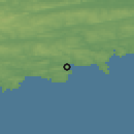 Shaded relief of the 49 km around Courtmacsherry, drawn from the GMTED2010 grid