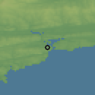 Shaded relief of the 49 km around Crosshaven, drawn from the GMTED2010 grid