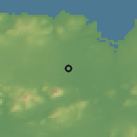 Shaded relief of the 48 km around Crossmolina, drawn from the GMTED2010 grid