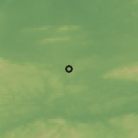Shaded relief of the 49 km around Dromina, drawn from the GMTED2010 grid