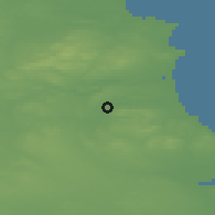 Shaded relief of the 48 km around Duleek, drawn from the GMTED2010 grid