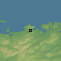 Shaded relief of the 47 km around Dunfanaghy, drawn from the GMTED2010 grid