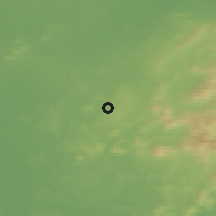Shaded relief of the 48 km around Dunlavin, drawn from the GMTED2010 grid