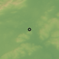 Shaded relief of the 48 km around Durrow, drawn from the GMTED2010 grid