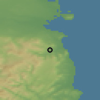 Shaded relief of the 48 km around Enniskerry, drawn from the GMTED2010 grid