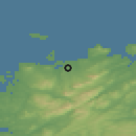 Shaded relief of the 47 km around Falcarragh, drawn from the GMTED2010 grid