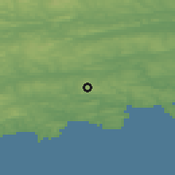 Shaded relief of the 49 km around Farran, drawn from the GMTED2010 grid