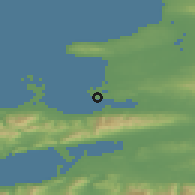 Shaded relief of the 49 km around Fenit, drawn from the GMTED2010 grid