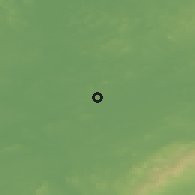 Shaded relief of the 48 km around Ferbane, drawn from the GMTED2010 grid