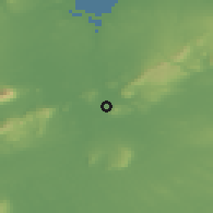 Shaded relief of the 48 km around Foxford, drawn from the GMTED2010 grid