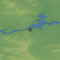 Shaded relief of the 49 km around Foynes, drawn from the GMTED2010 grid