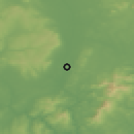 Shaded relief of the 48 km around Bagenalstown, drawn from the GMTED2010 grid