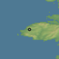 Shaded relief of the 48 km around Glencolumbkille, drawn from the GMTED2010 grid