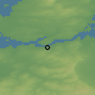 Shaded relief of the 49 km around Glin, drawn from the GMTED2010 grid