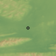 Shaded relief of the 49 km around Golden, drawn from the GMTED2010 grid