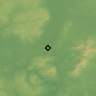 Shaded relief of the 48 km around Goresbridge, drawn from the GMTED2010 grid