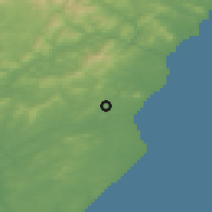 Shaded relief of the 48 km around Gorey, drawn from the GMTED2010 grid
