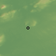 Shaded relief of the 48 km around Balla, drawn from the GMTED2010 grid