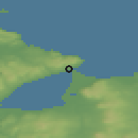 Shaded relief of the 47 km around Greencastle, drawn from the GMTED2010 grid