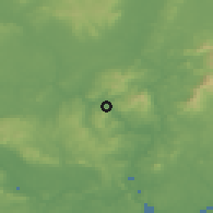 Shaded relief of the 49 km around Inistioge, drawn from the GMTED2010 grid