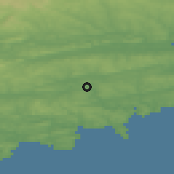 Shaded relief of the 49 km around Innishannon, drawn from the GMTED2010 grid
