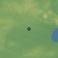 Shaded relief of the 48 km around Inniskeen, drawn from the GMTED2010 grid