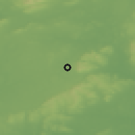 Shaded relief of the 48 km around Johnstown, drawn from the GMTED2010 grid