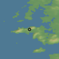 Shaded relief of the 48 km around Keel-Dooagh, drawn from the GMTED2010 grid