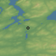 Shaded relief of the 48 km around Kildrum, drawn from the GMTED2010 grid