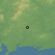Shaded relief of the 49 km around Adamstown, drawn from the GMTED2010 grid