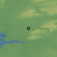 Shaded relief of the 48 km around Kilkishen, drawn from the GMTED2010 grid
