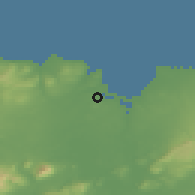 Shaded relief of the 48 km around Killala, drawn from the GMTED2010 grid