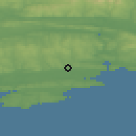 Shaded relief of the 49 km around Killeagh, drawn from the GMTED2010 grid