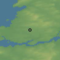 Shaded relief of the 48 km around Kilmihill, drawn from the GMTED2010 grid