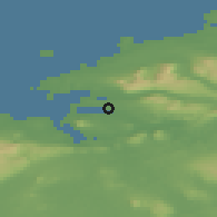 Shaded relief of the 48 km around Ballincar, drawn from the GMTED2010 grid