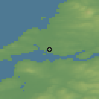 Shaded relief of the 48 km around Kilrush, drawn from the GMTED2010 grid