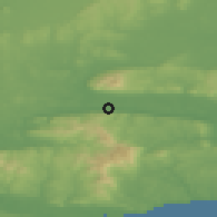 Shaded relief of the 49 km around Kilsheelan, drawn from the GMTED2010 grid