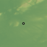 Shaded relief of the 48 km around Kiltimagh, drawn from the GMTED2010 grid