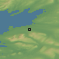 Shaded relief of the 48 km around Kinlough, drawn from the GMTED2010 grid