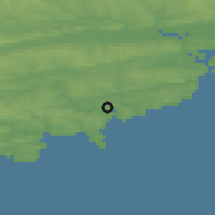 Shaded relief of the 49 km around Kinsale, drawn from the GMTED2010 grid