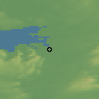 Shaded relief of the 48 km around Kinvara, drawn from the GMTED2010 grid