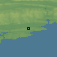 Shaded relief of the 49 km around Knockglass, drawn from the GMTED2010 grid