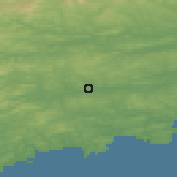 Shaded relief of the 49 km around Ballineen-Enniskean, drawn from the GMTED2010 grid