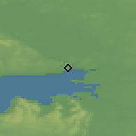 Shaded relief of the 48 km around Lacaghbeg, drawn from the GMTED2010 grid
