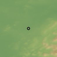 Shaded relief of the 48 km around Ladytown, drawn from the GMTED2010 grid