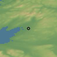 Shaded relief of the 48 km around Laghy, drawn from the GMTED2010 grid