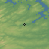 Shaded relief of the 48 km around Letterkenny, drawn from the GMTED2010 grid