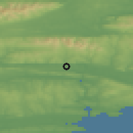 Shaded relief of the 49 km around Lismore, drawn from the GMTED2010 grid